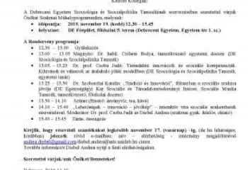 Meghívó „Tradíció és Innováció” Fókuszban a szociális szakma jövője c. Szakmai Műhelyre